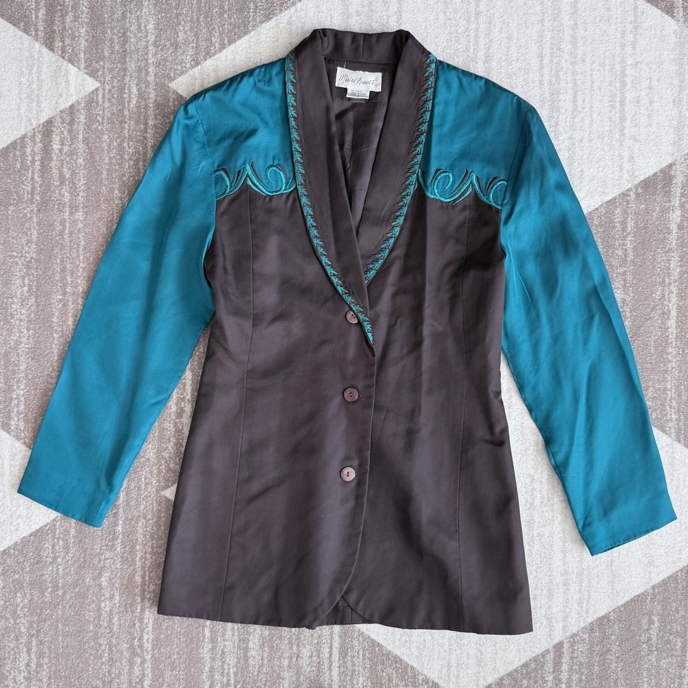 Michel Bruche Ladies Western Glam Silk Jacket Size 4
